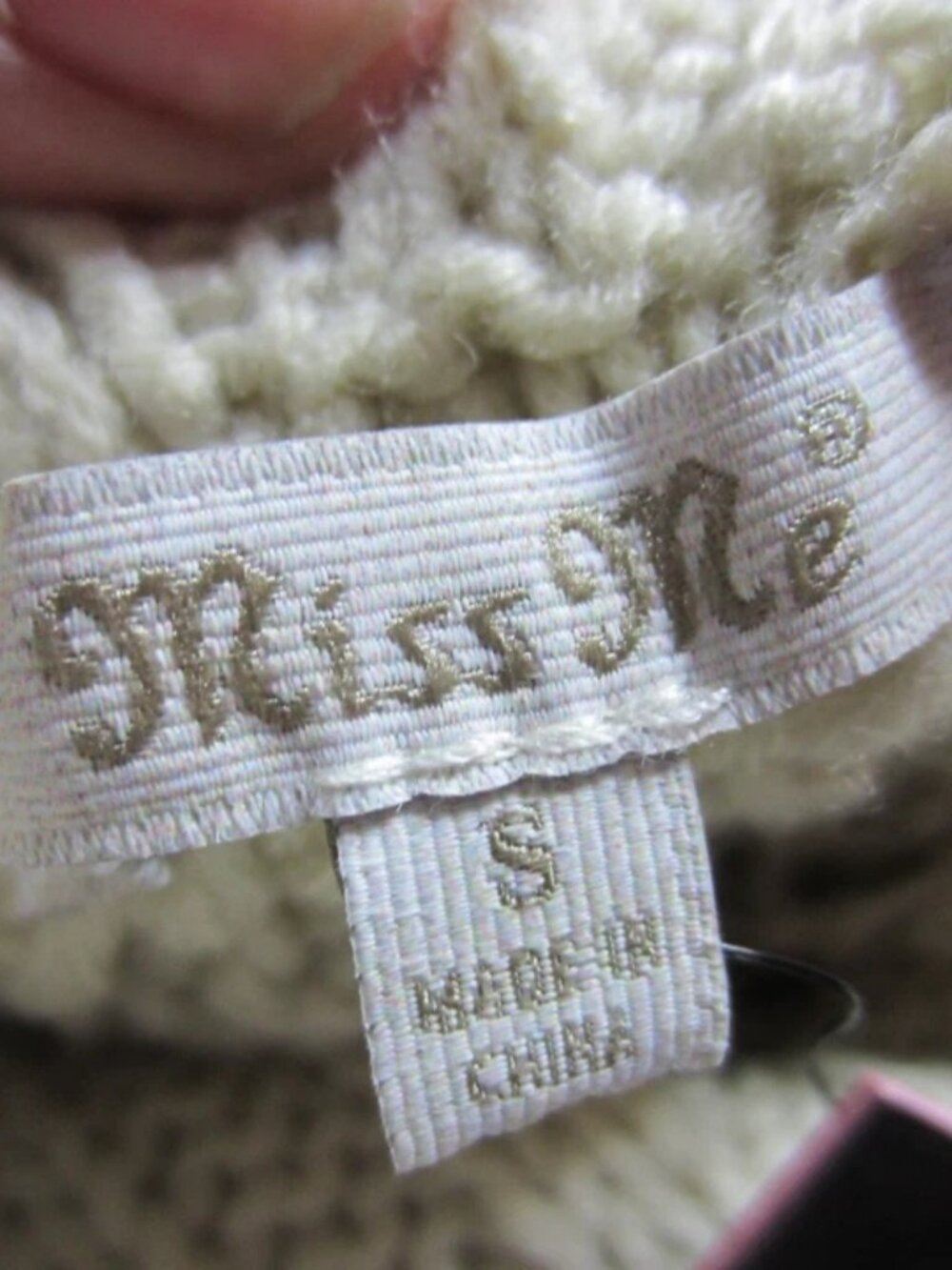women's short sleeved sweater Miss Me Size S beige color - Picture 5 of 6